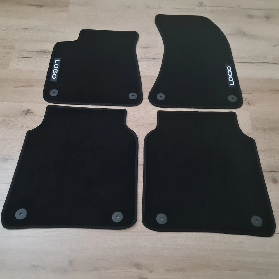 汽车脚垫适用于奥迪 A4 Cabriolet 丝绒黑色地毯防水全天候 — 第 4/4 张图片