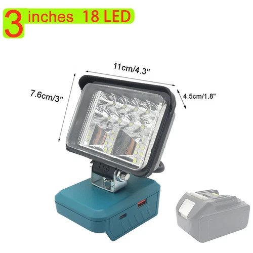 For Makita Battery 18V Li-Ion LED Work Light Workshop Flashlight Camping Torch - Picture 14 of 18
