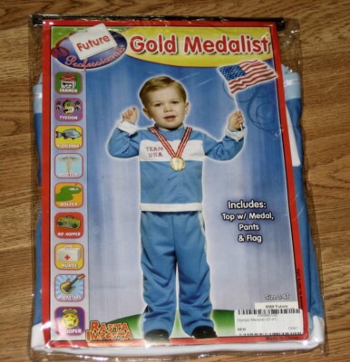 New Olympic USA Future Gold Medalist Costume Size 3T-4T + Free Color Book