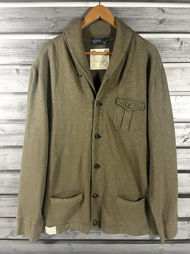 Ralph Lauren Polo Sportiva Collare Scialle Felpa Maglione Cardigan Uomo XL