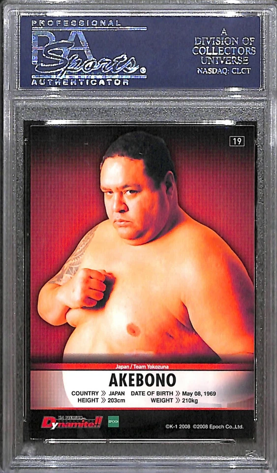 Akebono Taro Signed 2008 Epoch K-1 Premium Dynamite Card PSA/DNA COA WWE AJPW - Image 3 of 4