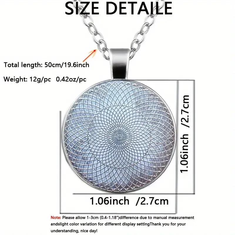 New Lucky Kingfisher Pattern Round Pendant Necklace Bohemian Style Jewelry image 3