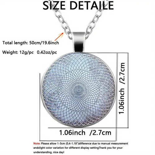 New Lucky Kingfisher Pattern Round Pendant Necklace Bohemian Style Jewelry image 3