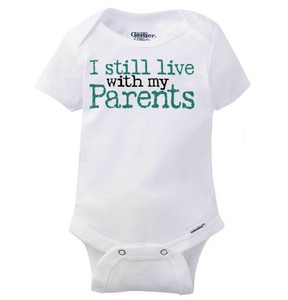 i still live with my parents onesie
