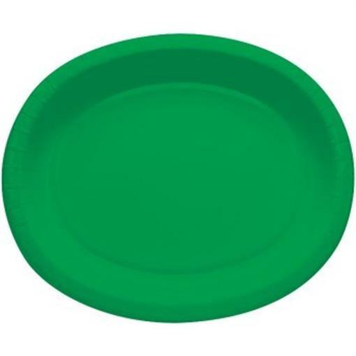 Green 12 Inch Oval Paper Plates 8 Per Pack Green Party Tableware Supplies eBay