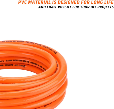 Manguera De Aire Comprimido De PVC Y Tela De 50 Metros, Diámetro Interno 9 Mm (3/8") En Rojo - ¡Perfecta Para Talleres!