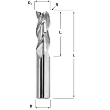 GWS Tool Group 3/4 Solid Carbide End Mill For Aluminum