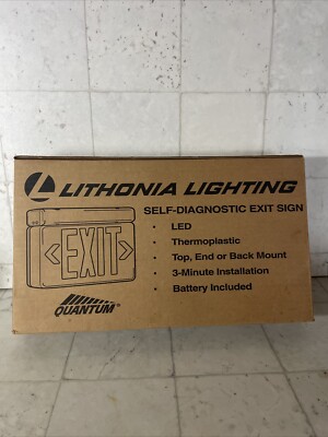 LITHONIA LIGHTING LQM S W 3 R 120/277 EL N SD  EMERGENCY SIGN * NEW IN BOX *