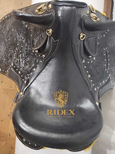 Australian Stock Horse Tack Ledersattel mit Werkzeug Schnitzerei alle Größen. - Bild 9 von 12