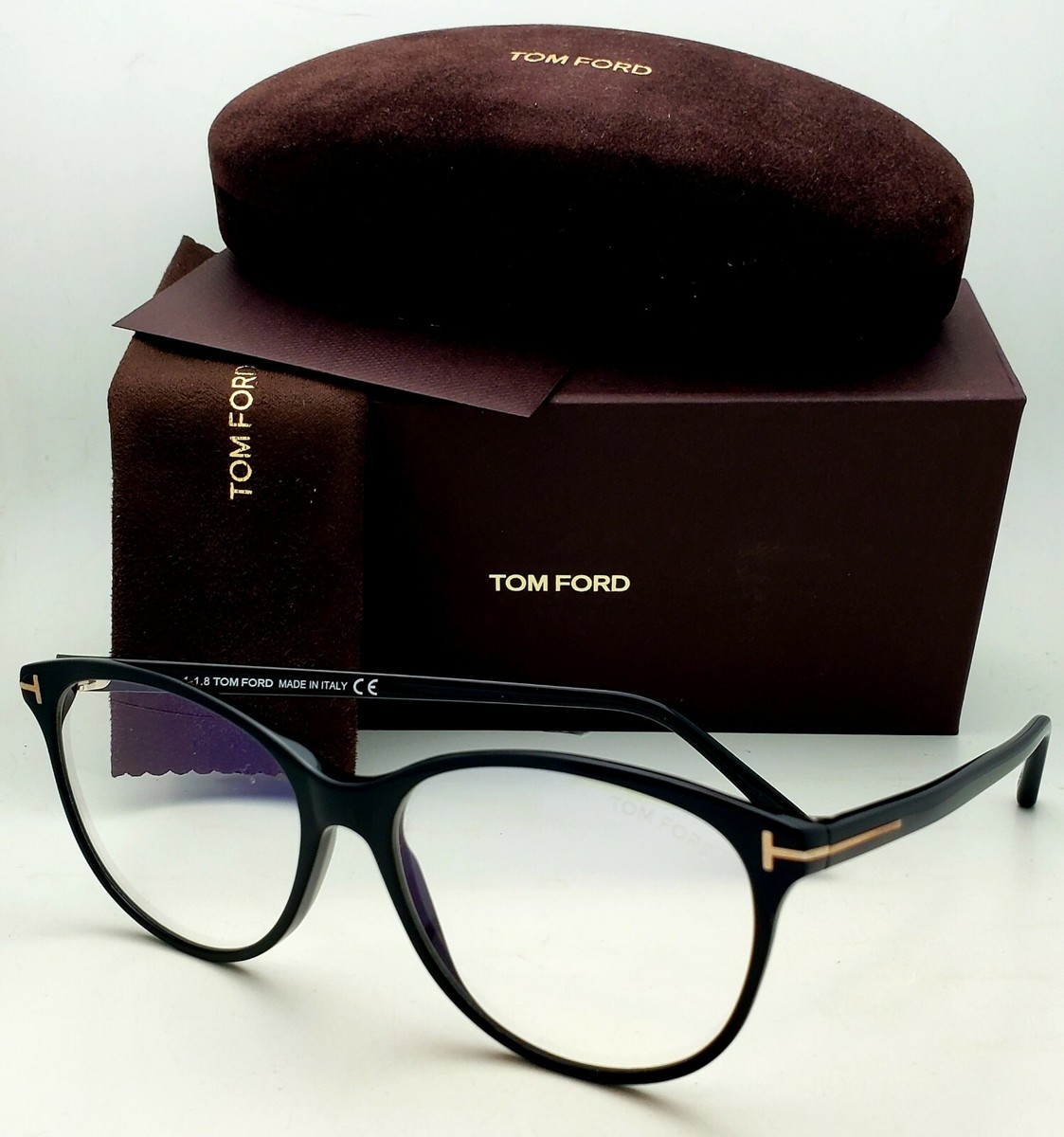 トムフォードまとめ売り New Tom Ford Reading Glasses TF 5544-B 001 53-15 Black Gold CatEye