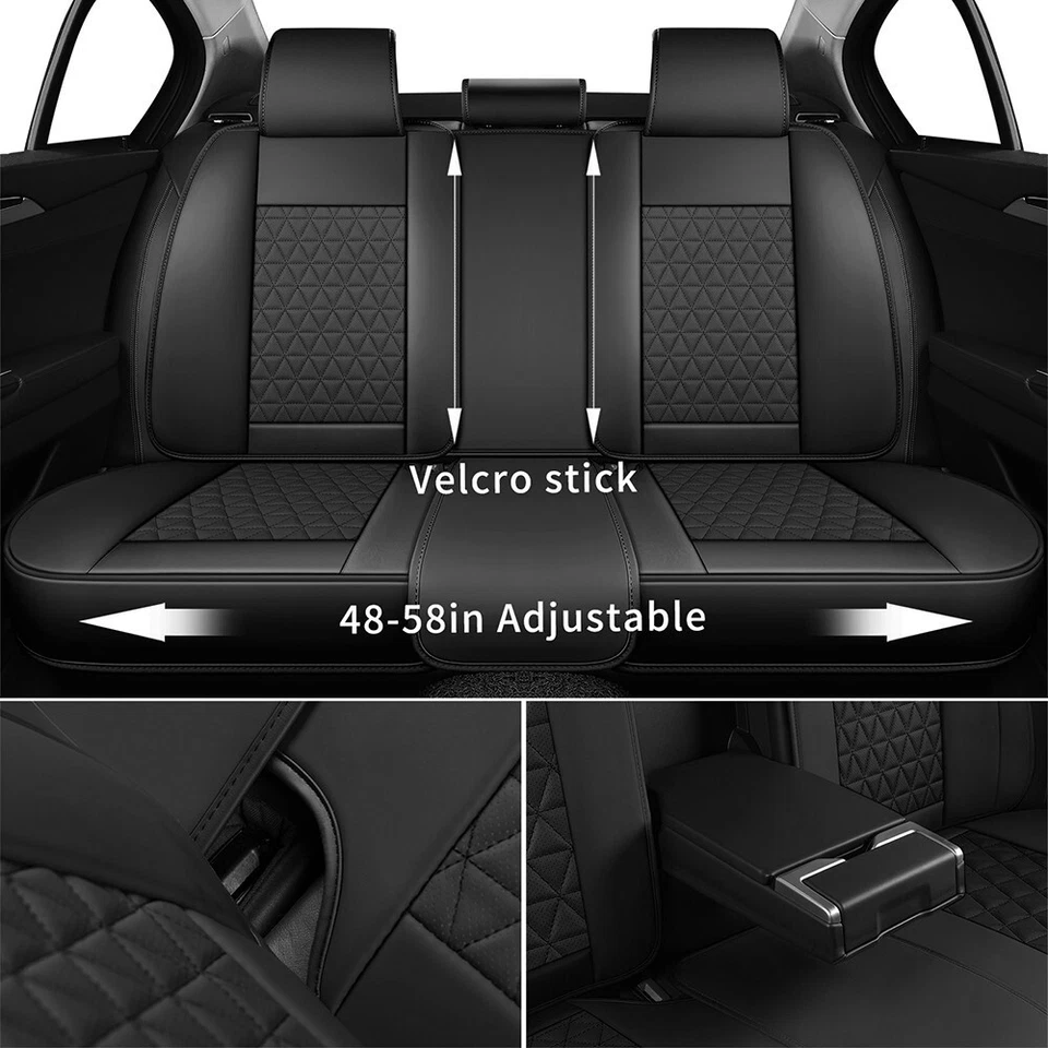 For Dodge Ram 1500 2009-2023 2500 3500 Napa Leather Car 5 Seat Covers Full Set Foto 4 de 4