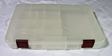 Plano Clear Plastic Tackle Box 3650, 10 Cmprtmnts, 11 1/2"x7 1/4"x1 1/2"-EUC