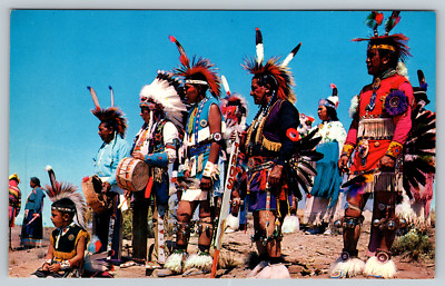 c1960s Taos Indians Dance Team Intertribal Ceremonial Gallup Vintage Postcard