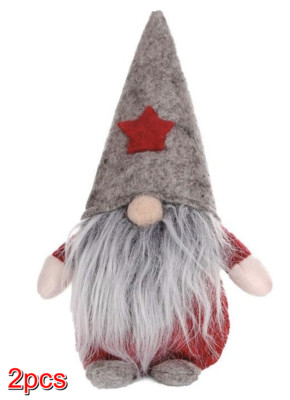 2 Stück Weihnachten Plüsch Wichtel Schwedisch Tomte Santa Elfe Ornamente für Zuhause/Büro