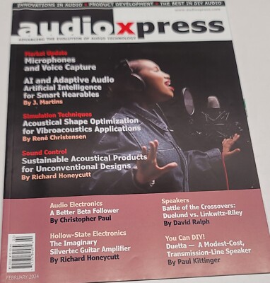 Audio Xpress Magazine AI & Adaptive Audio  Feb 2024 BRAND NEW