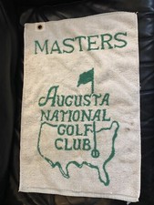 Vintage Masters Tournament Caddy Caddie Hand Towel Green White Golfbag Towel
