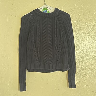 Navy Zara Cotton Knit Pullover S
