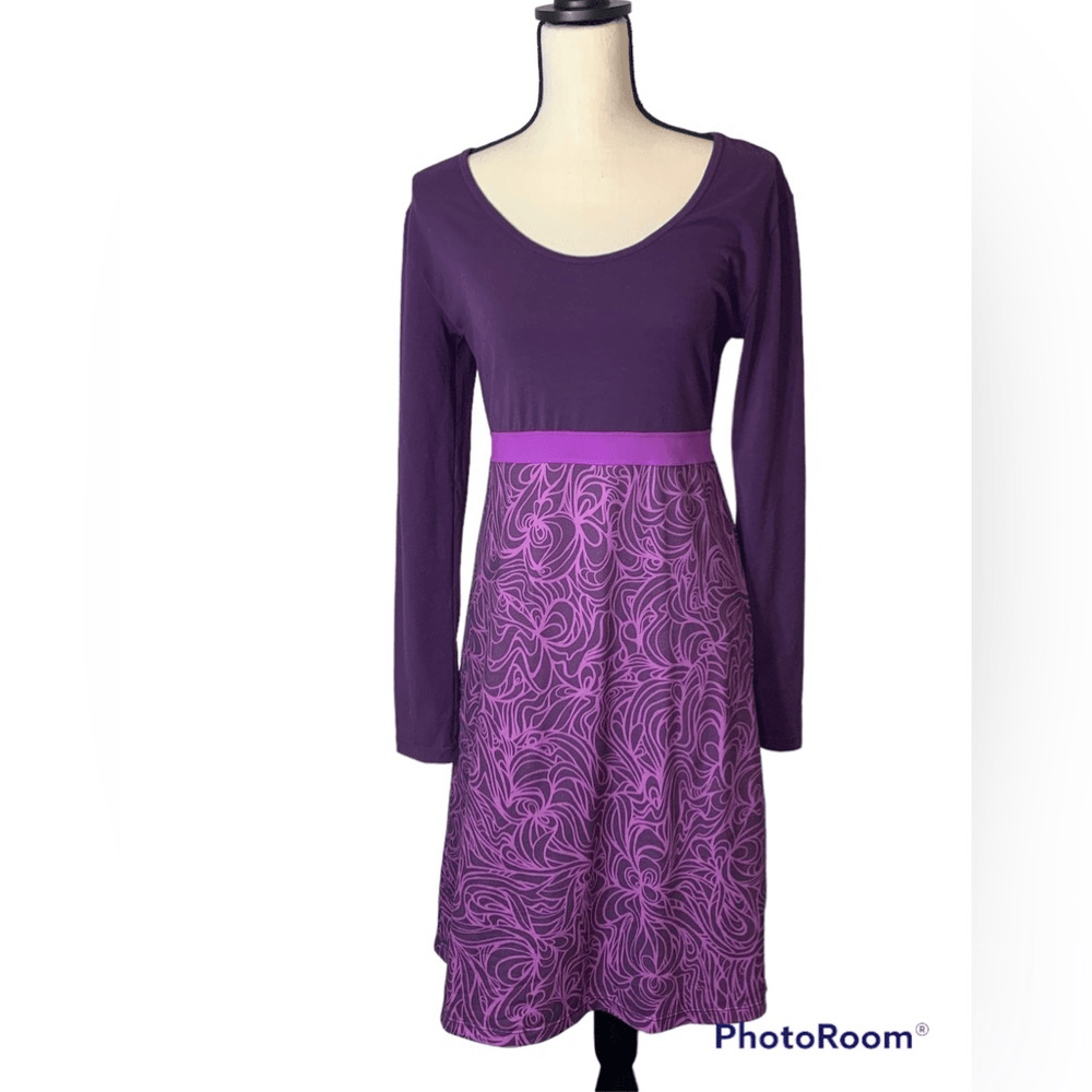 Prana purple long sleeve moxie dress medium