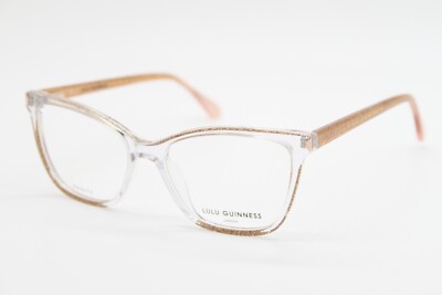 NEW LULU GUINNESS L941 CRY CRYSTAL BROWN GLITTER AUTHENTIC EYEGLASSES 50-15 