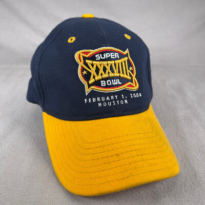 Super Bowl XXXVIII Hat Mens One Size Blue Strapback Cap Reebok 2004 Vintage