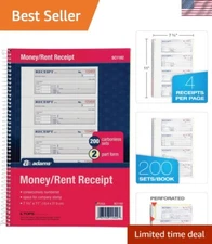 Efficient Carbonless Rental Receipt Book with Consecutively Numbered Sets