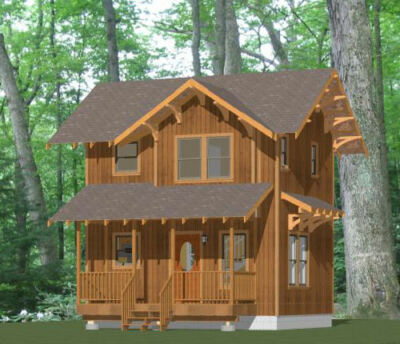 20x16 Tiny House Pdf Floor Plan 547 Sq Ft Model 1 Ebay