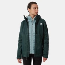 The North Face Womens Down Insulated Dryvent Triclimate Jacket Green - Medium
