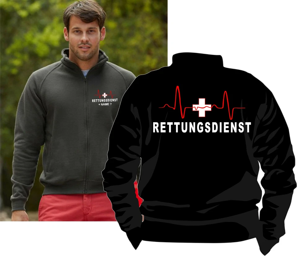 FLEXIDESIGN Rettungsdienst Jacke Kapuzen Sweatjacke Pullover Poloshirt Notarzt Sanitäter 53