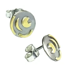 Himmelsscheibe From Nebra Earrings 925 Silver Gold Plated Symbol Jewelry New