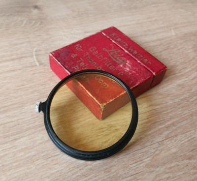 E. Leitz Wetzlar Leica Pooah Gelbfilter 0 Yellow Lens Filter Thambar 9cm & Telyt