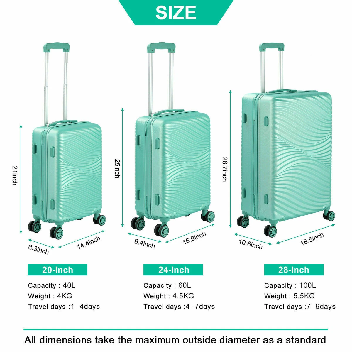 Trolley Bag Luggage - 20 & 24 Size Set Of 2 suitcase luggage bag