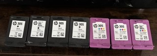 7 Original hp Druckerpatrone 305 Black Color Leer !!!!