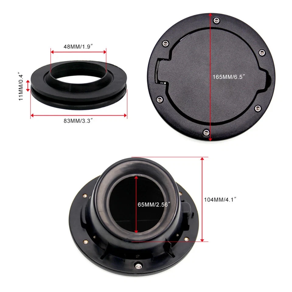 Locking Fuel Filler Gas Cap Door Cover For Jeep Wrangler JK 2/4 Door 2007-2017 Foto 4 de 4