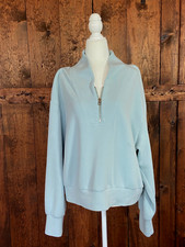 Varley Davidson Womens Double Soft Quarter zip pullover Ether Blue in XL