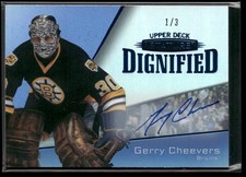 2022-23 Upper Deck Stature Blue Dignified Auto Gerry Cheevers /3