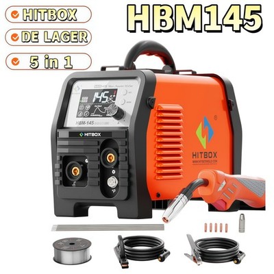 HITBOX HBM145U pgrade 4in1 MIG Schweißgerät MMA Lift TIG Fülldraht ohne Gas 230V
