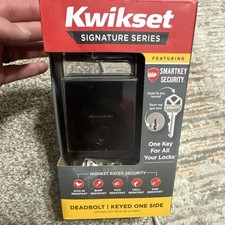 Kwikset Matte Black Square Low Profile Deadbolt SmartKey Security