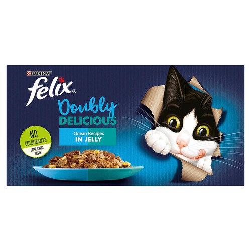Felix Doubly Pyszne przepisy oceaniczne w galaretce Mokra karma dla dorosłych kotów, 144x85g - Zdjęcie 8 z 12