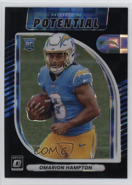 2025 Panini Donruss Optic Black Pandora Prizm /149 Omarion Hampton Rookie RC 4f5