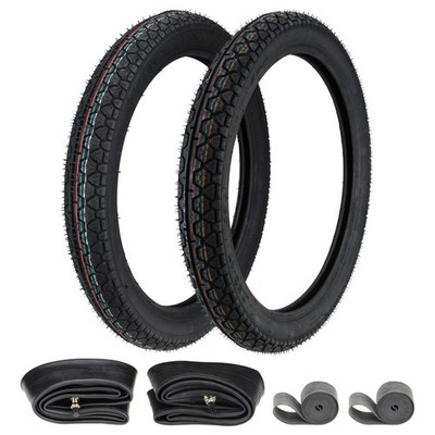 Heidenau Set 2.50-17 43J & 2.75-17 47P K36/1 + Schlauch + Felgenband Mofa Moped