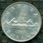 1957 FWL QEII Silver Dollar, High Grade, Gloss Original Lustre  P21