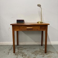 Mid-Century Abbess Wooden Writing Desk with Single Drawer