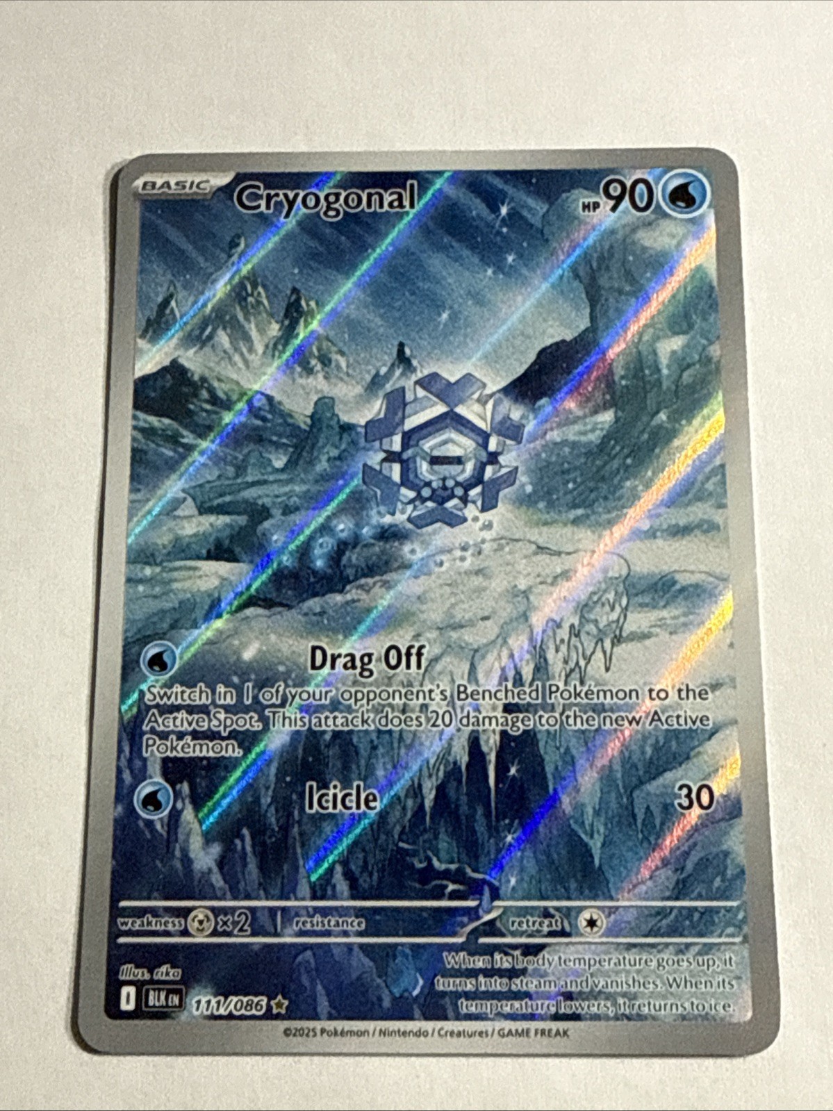 Cryogonal 111/086 Black Bolt Illustration Rare Pokemon EN