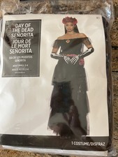 DAY OF THE DEAD SENORITA COSTUME ADULT SMALL 2-4 New