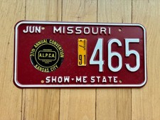 1991 Missouri ALPCA Convention Booster License Plate