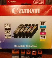 Genuine Canon PGI-280xl CLI-281 Ink Cartridges-B/C/M/Y 5 Pack.NIOB Sealed