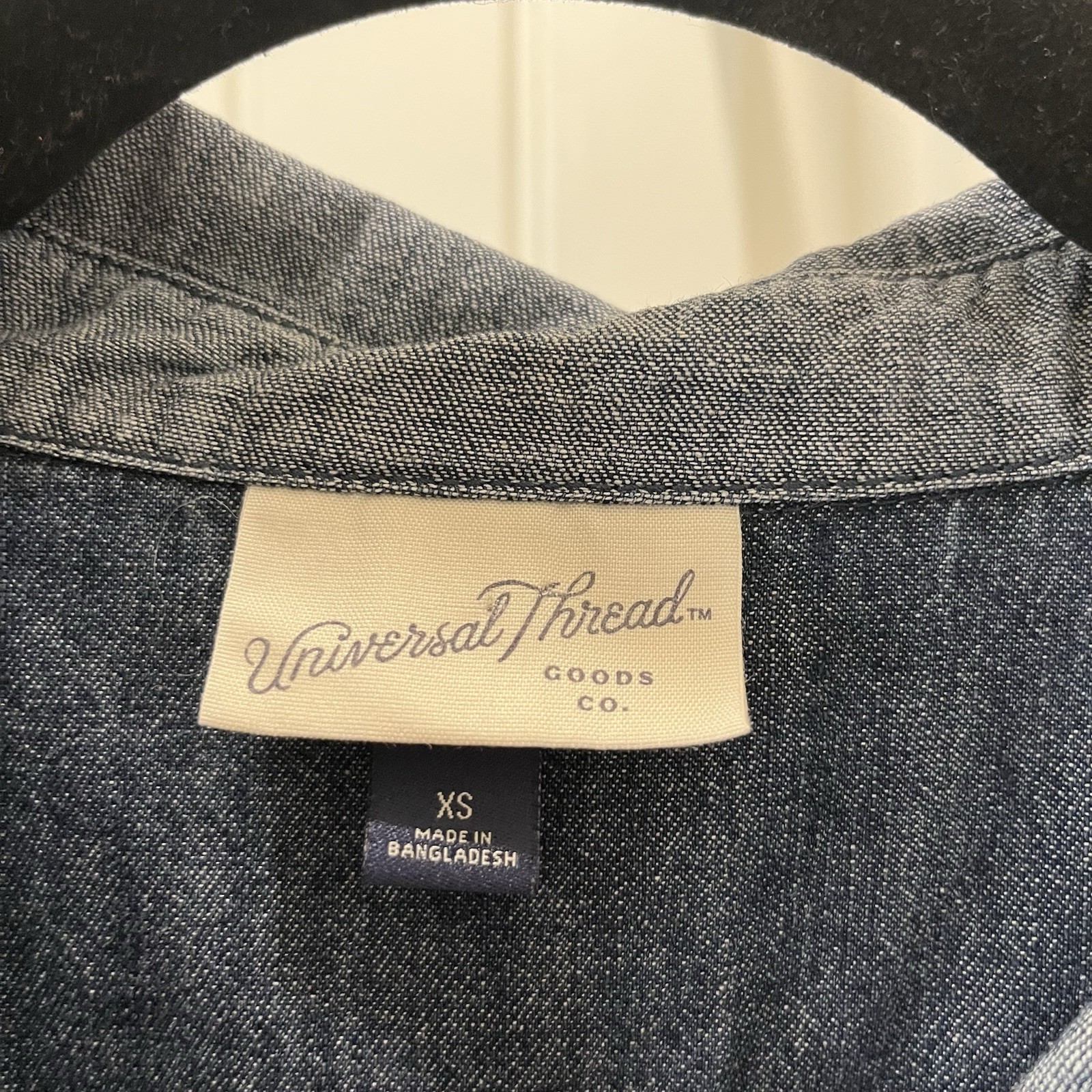 Universal Thread Chambray Collared Half Button Sh… - image 4