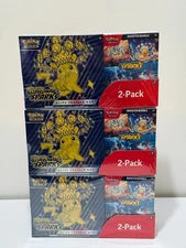 Lot of 3 Pokémon Surging Sparks 2-Pack Elite Trainer Box + Booster Bundle COSTCO