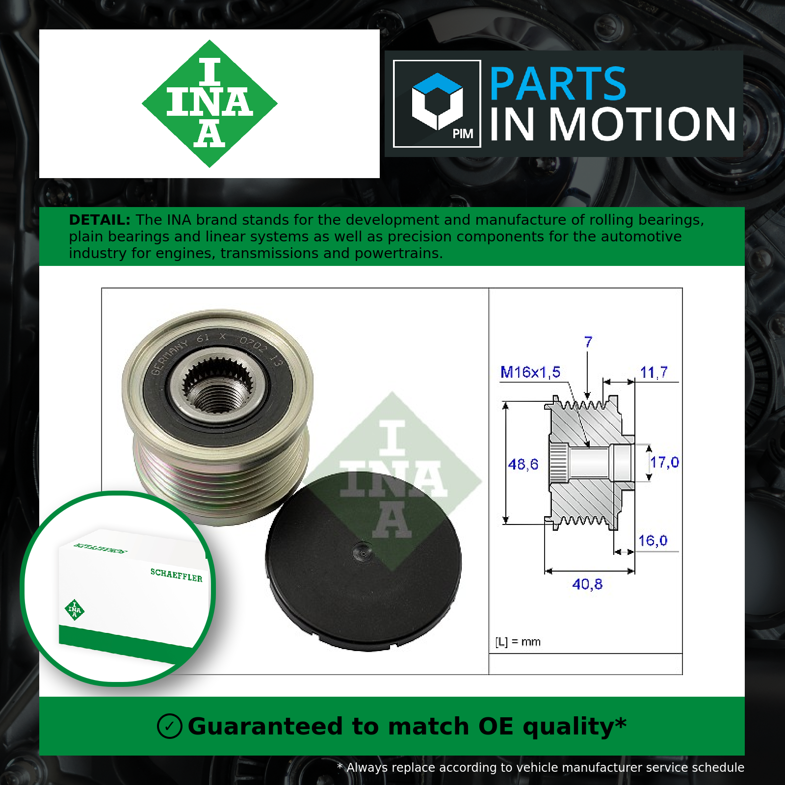 4x ✅Fits INA 535 0080 10 ALTERNATOR PULLEY CLUTCH KIT ⭐UK Seller⭐ - Image 3