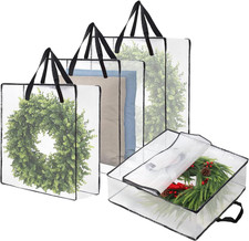 Wreath Storage Bag 4-Pack, 26 Inches 95 L Wreath Storage Container for Home Stor